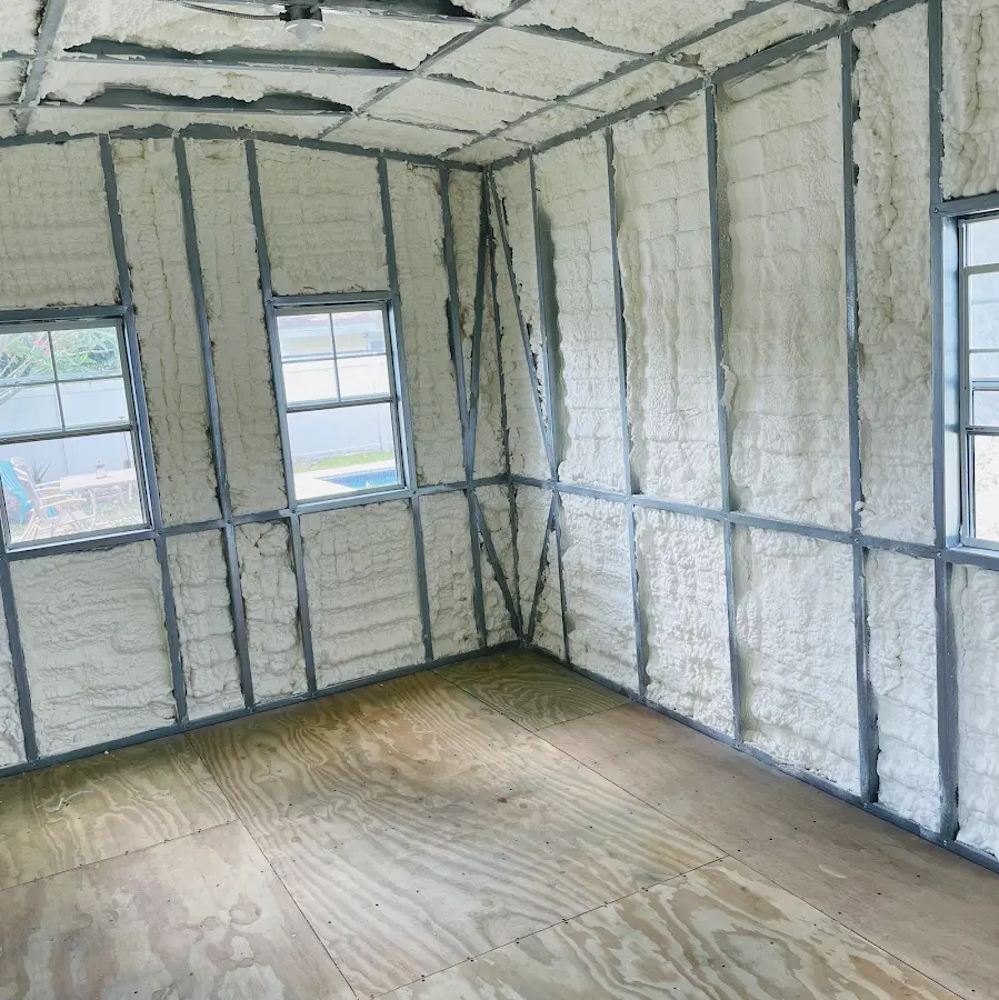 Closed-cell spray foam insulation applied to wall cavities in a residential project in Jonesborough
